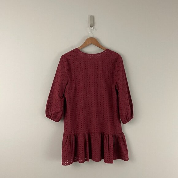 Eberjey Portola Tessa Semi-Sheer Eyelet Dress in Brick Size Medium - Picture 2 of 6